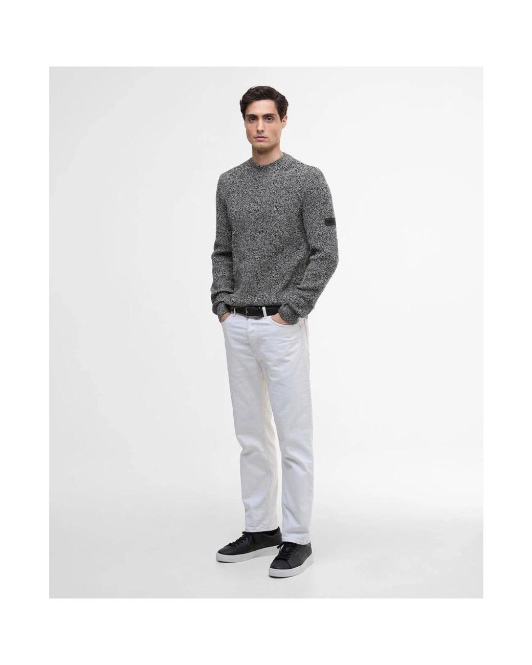 Barbour Gray Round-Neck Knitwear for men