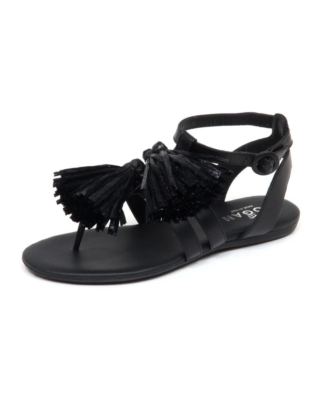 Hogan Black Flat Sandals
