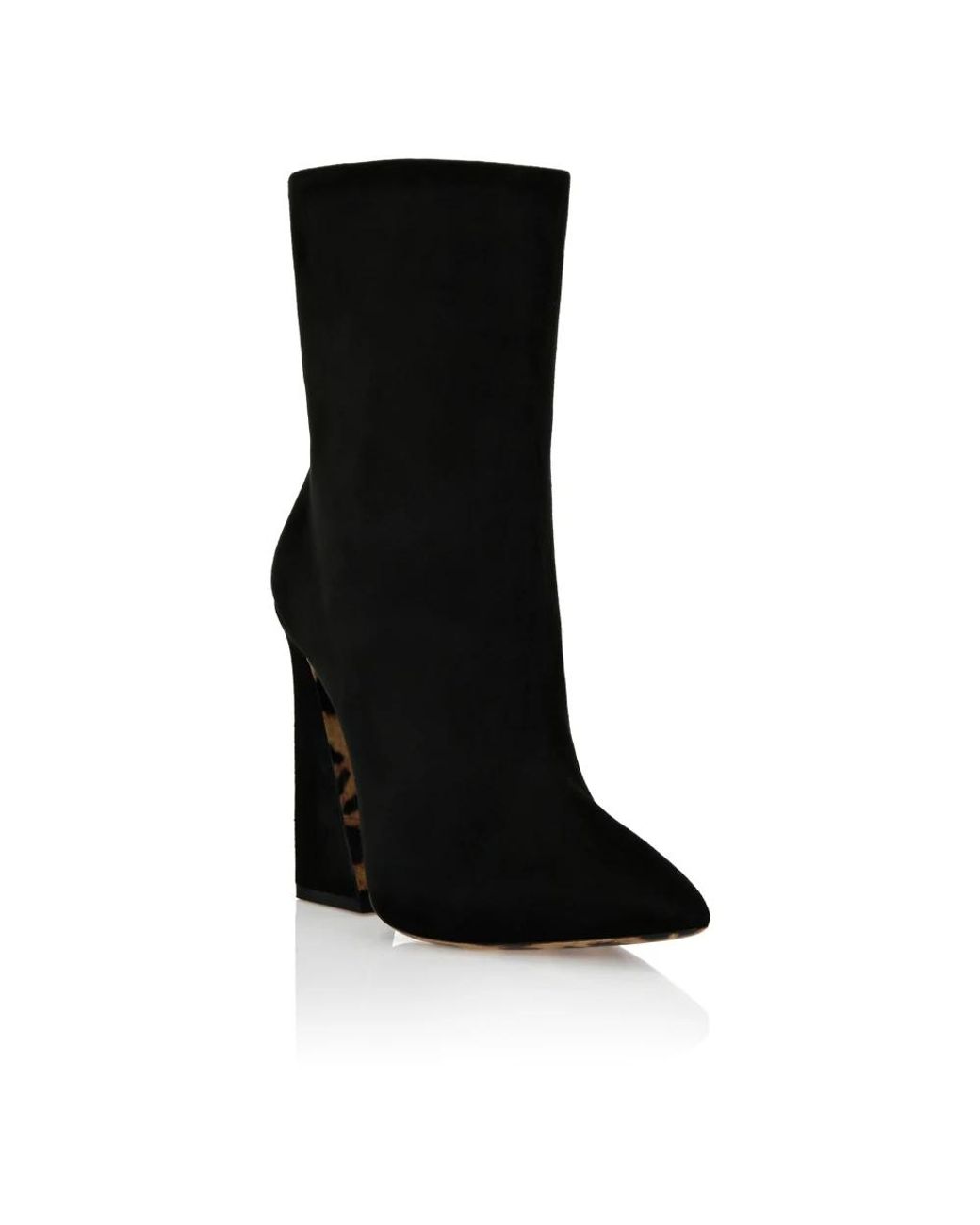 Philipp Plein Black Leopard High Heel Stiefel