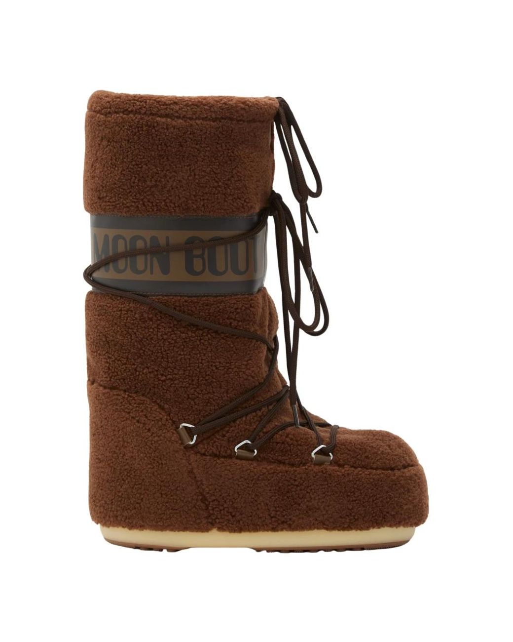 Moon Boot Schoenen ,Bruin ,Icoon Bruine Fleece Laarzen in het Brown