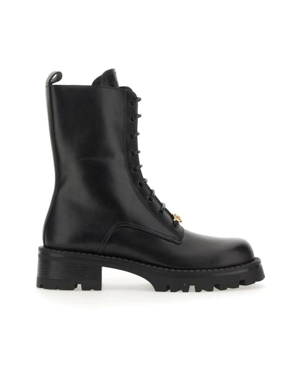 Versace Black Lace-Up Boots