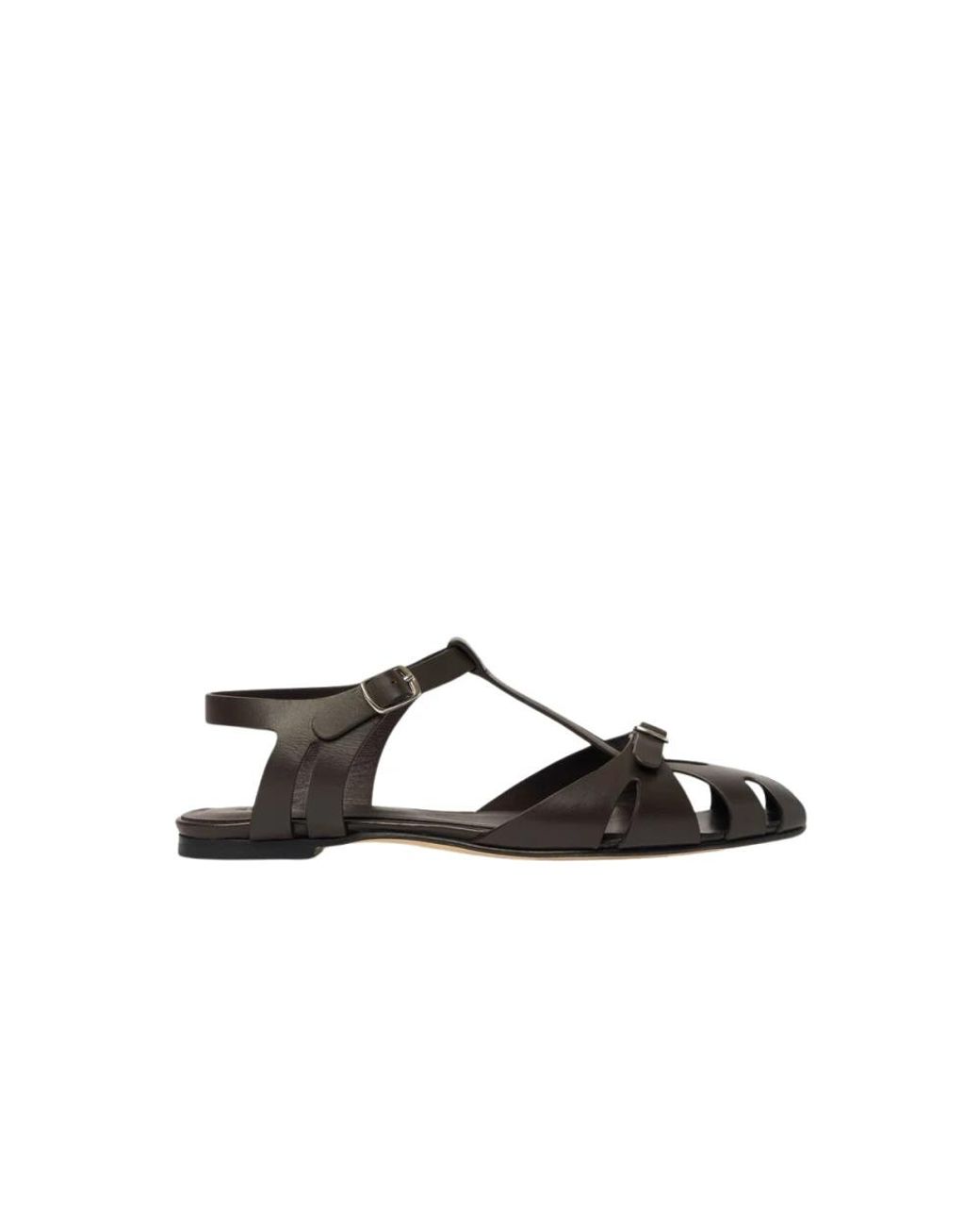Scarosso Black Flat Sandals