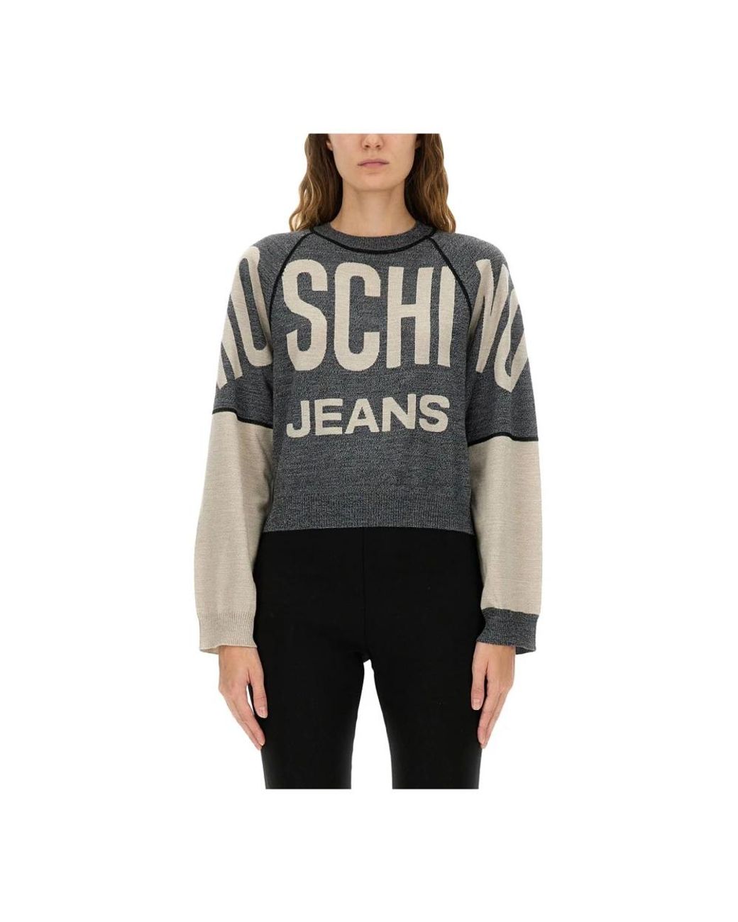 Moschino Black Logo Strickpullover