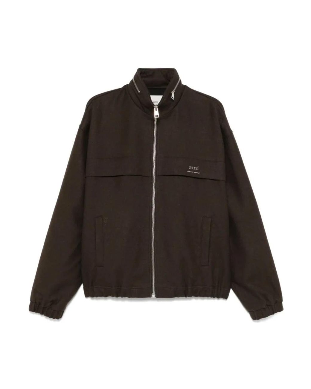 AMI Jassen ,Bruin ,Wol Bruine Wol Casual Jas in het Black voor heren