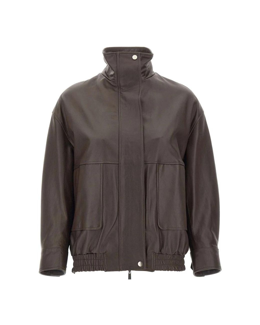 Kaos Leren Bomberjack in het Gray