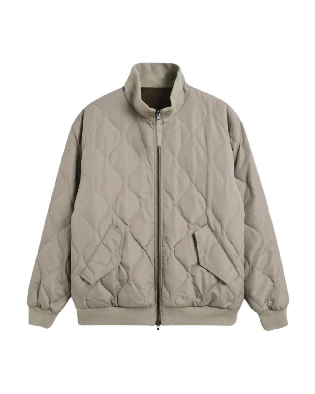 Taion Jassen ,Bruin ,Polyester Reversible Hi-Neck Down Jacket in het Gray voor heren