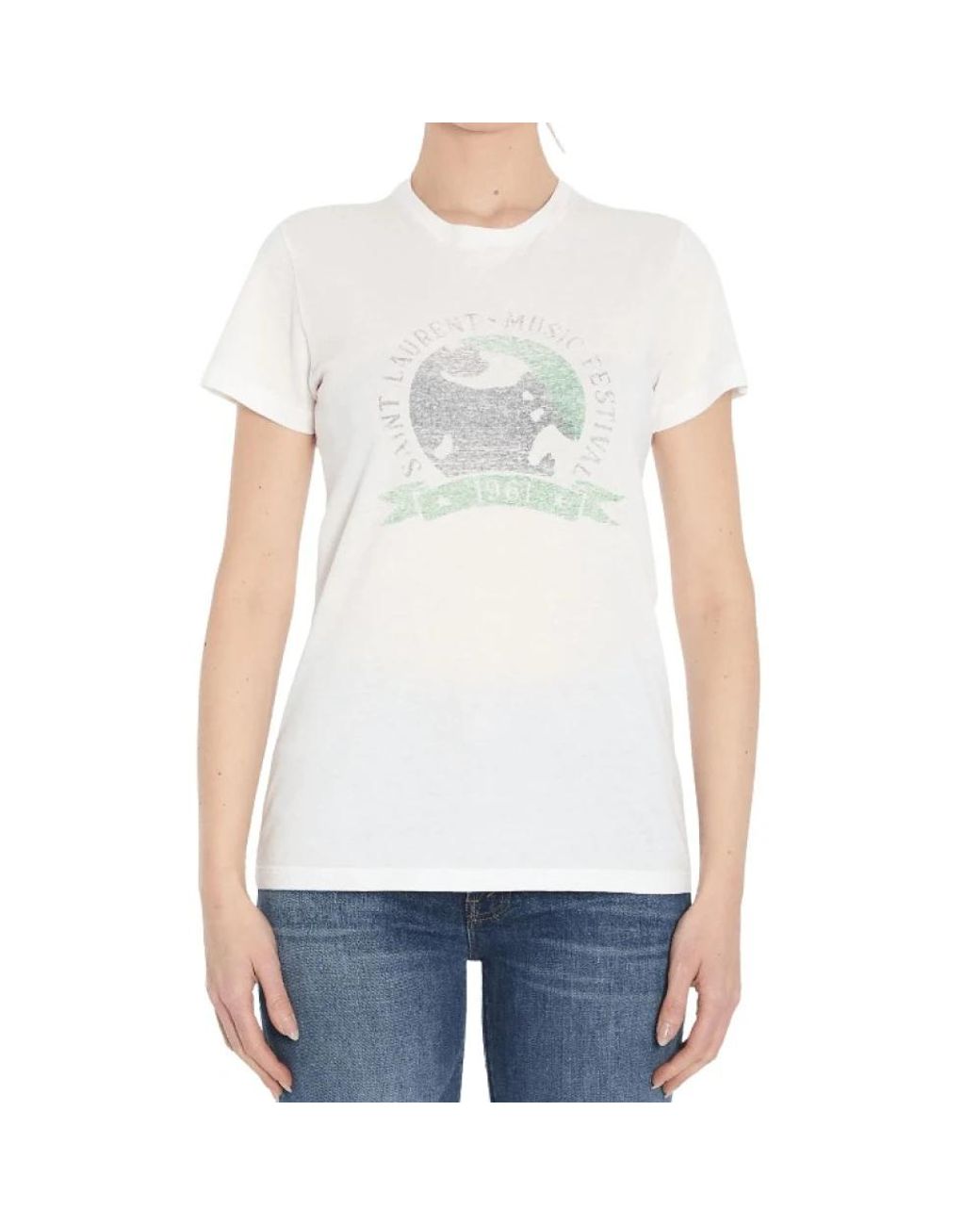 Saint Laurent White T-Shirts