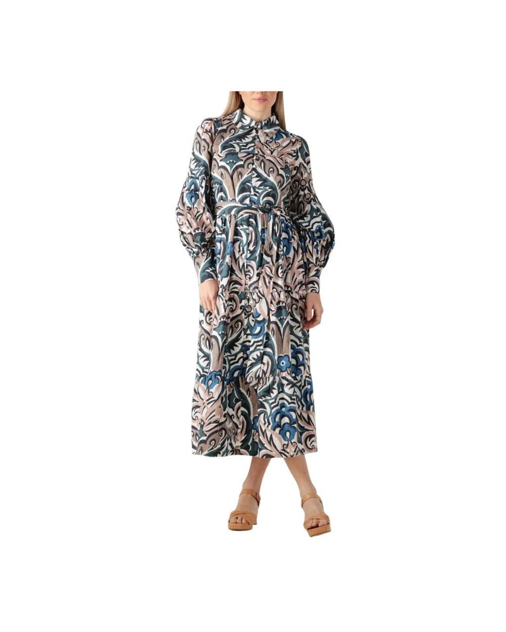 Dea Kudibal Kleedjes ,Veelkleurig ,Rosetta Midi Jurk in het Multicolor