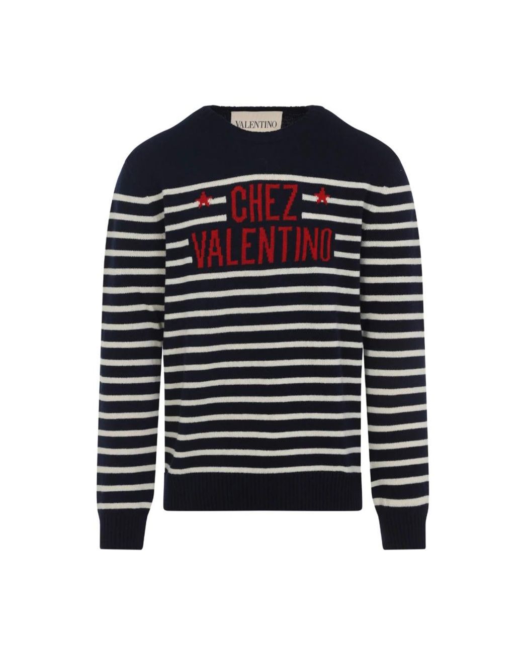 Valentino Blue Round-Neck Knitwear for men
