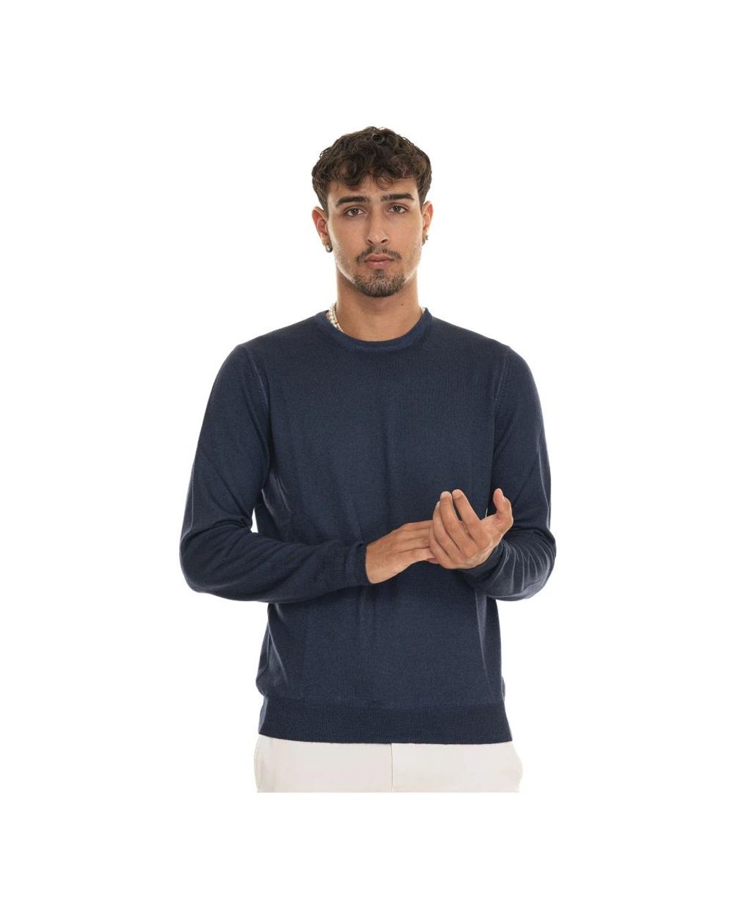 Gran Sasso Blue Round-Neck Knitwear for men