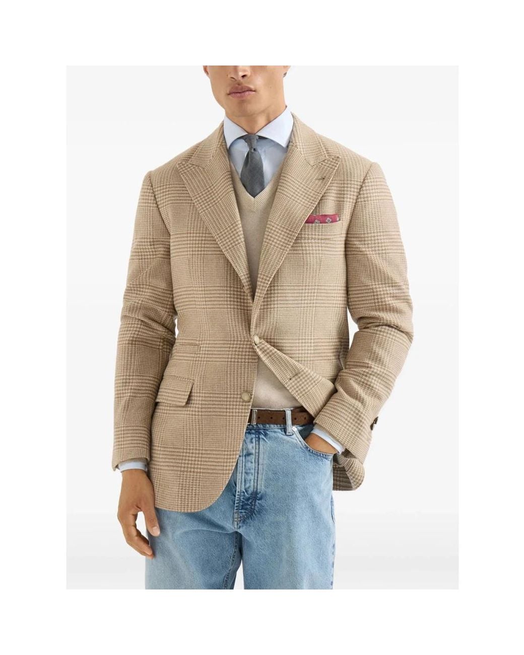 Brunello Cucinelli Natural Blazers for men