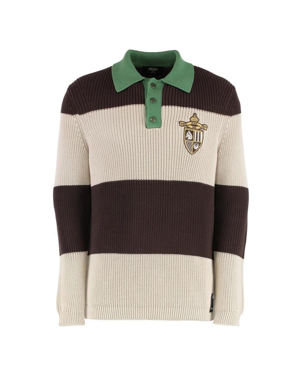 Fendi Black Round-Neck Knitwear for men