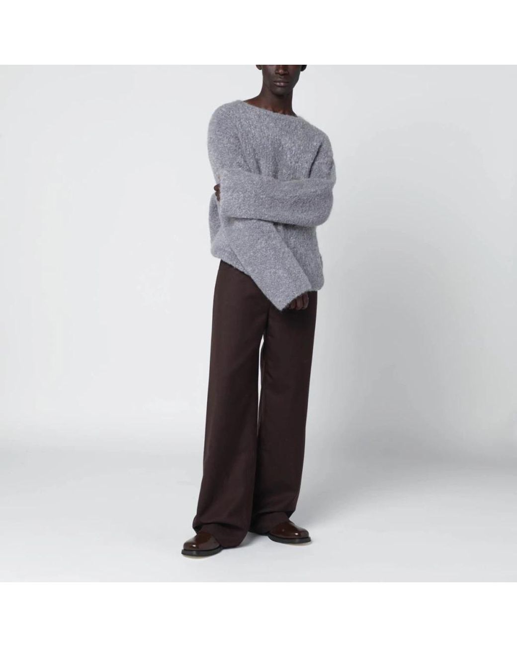 Séfr Gray Round-Neck Knitwear for men