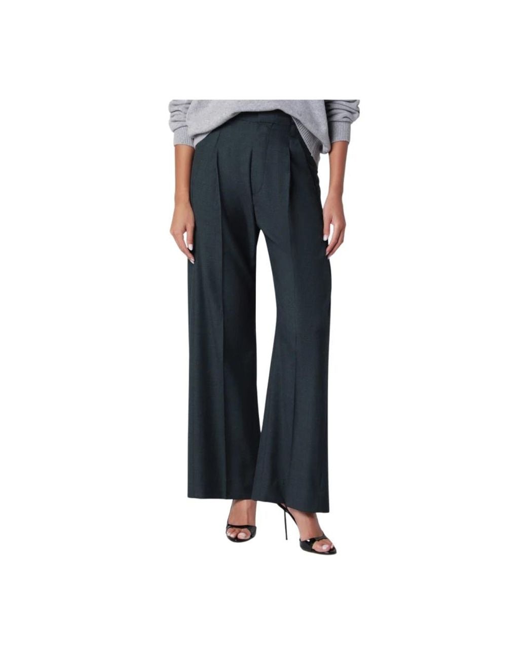 Victoria Beckham Blue Wide Trousers