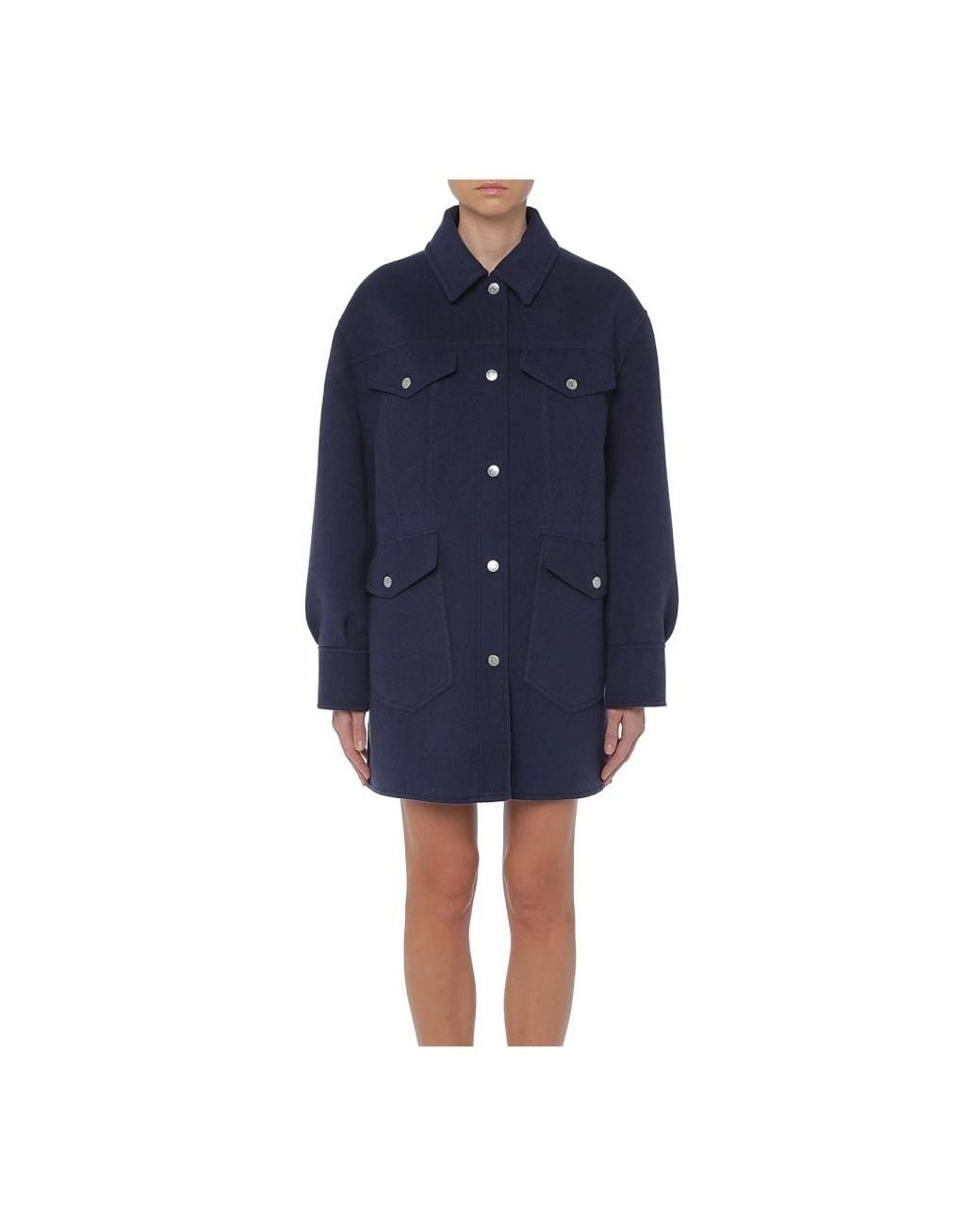 Moschino Blue Single-Breasted Coats