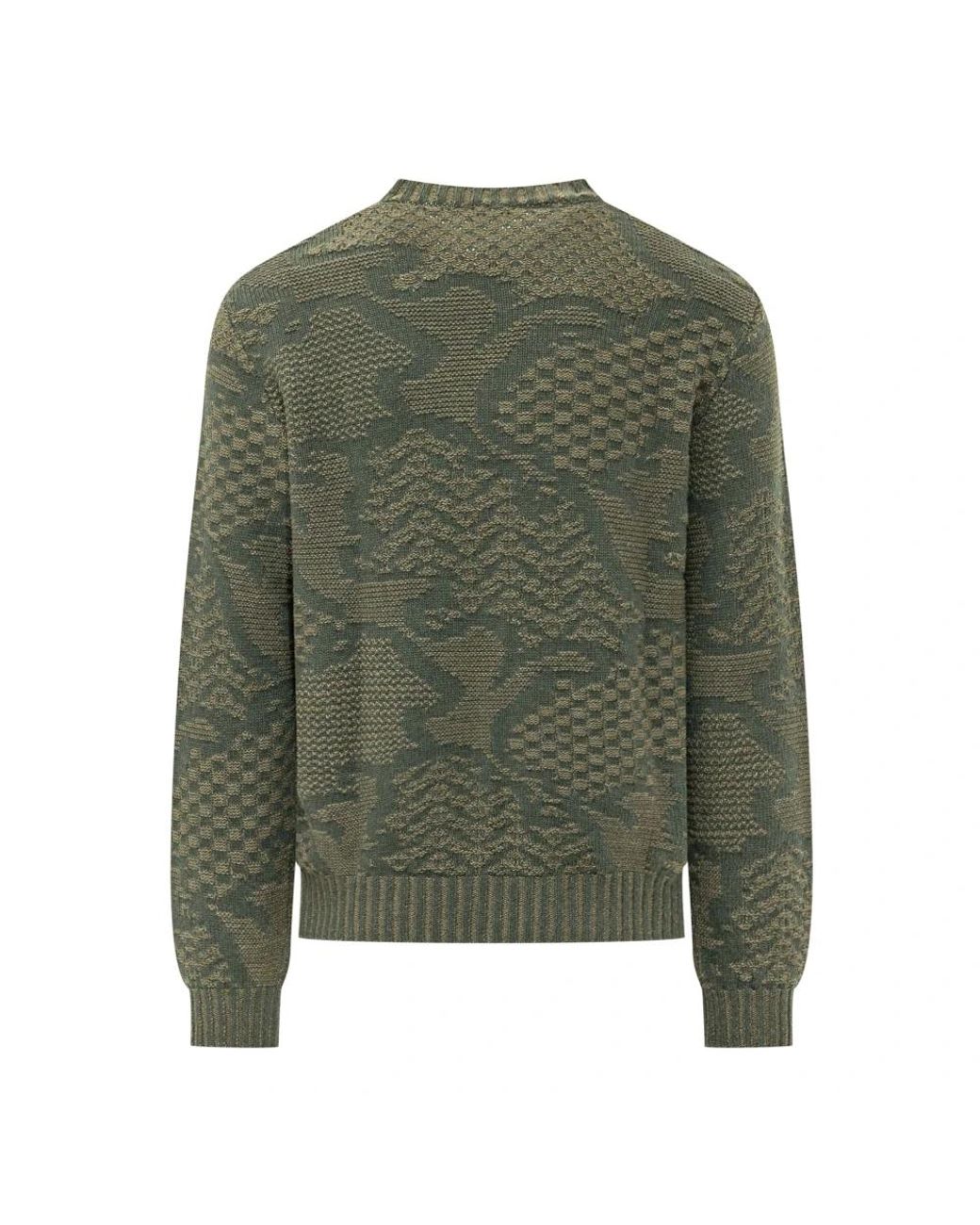 Etro Green Round-Neck Knitwear for men