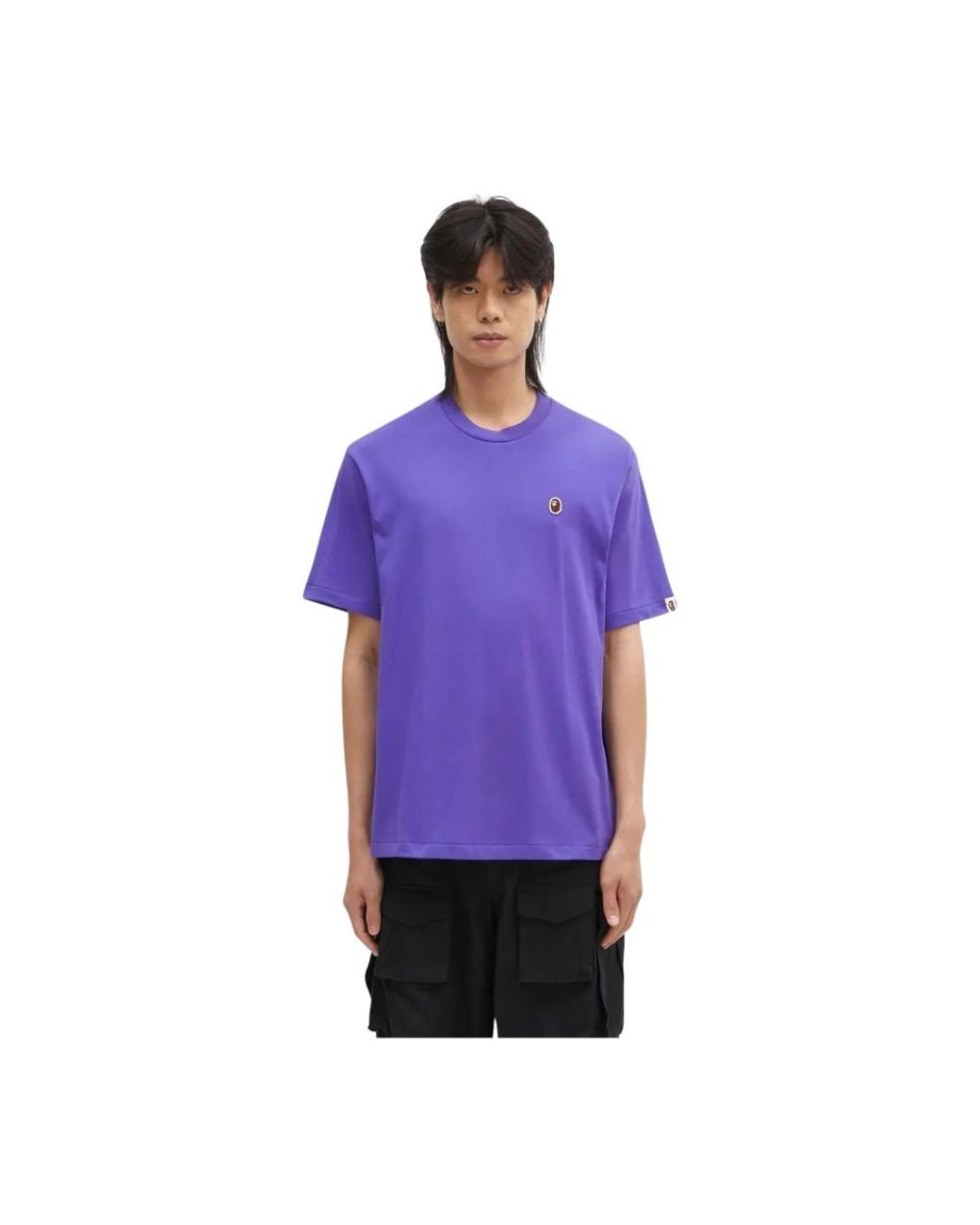 A Bathing Ape One Point Relaxed Fit Tee in het Purple voor heren