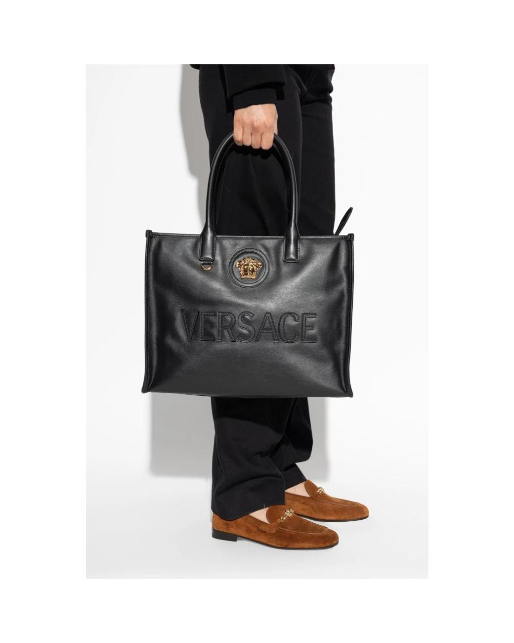 Versace Black Tote Bags