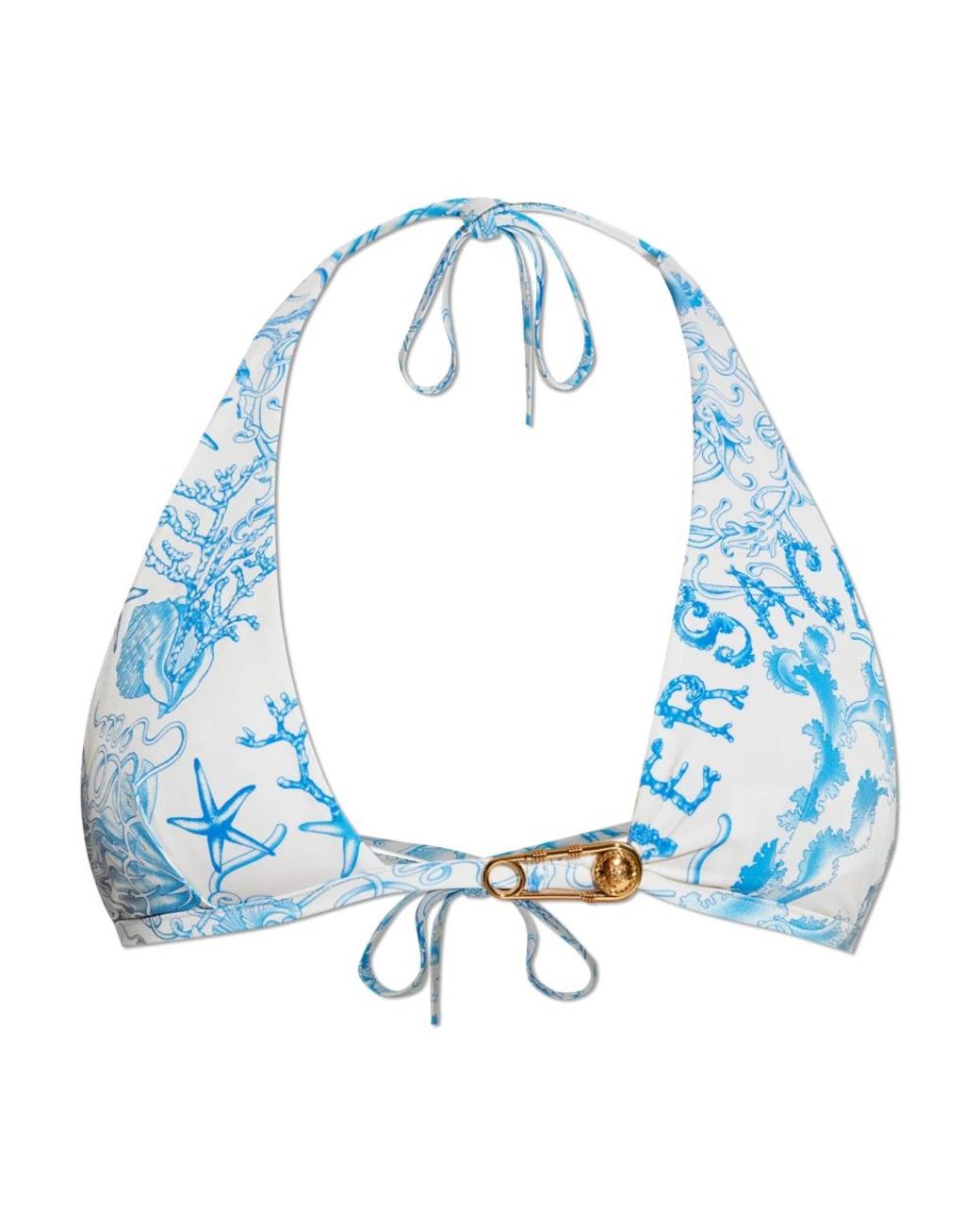 Versace Badmode ,Blauw ,Bikini Top in het White