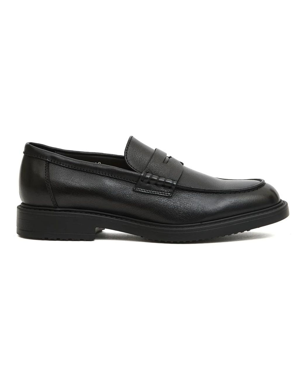 Doucal's Schoenen ,Zwart ,Zwarte Leren Penny Loafer in het Black voor heren