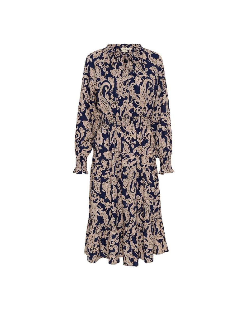 Cream Brown Midi Dresses