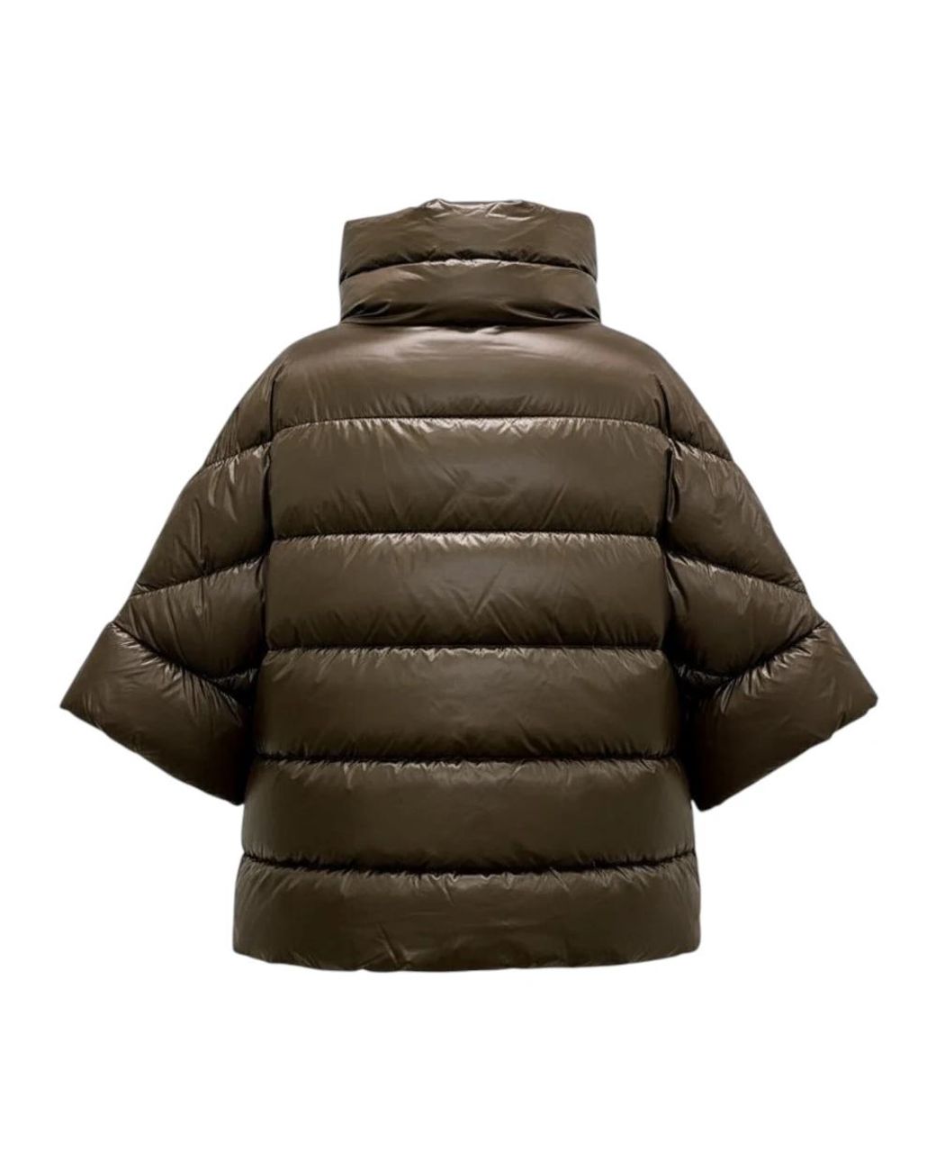 Herno Green Kurze Daunenjacke Mit Dreiviertelarm