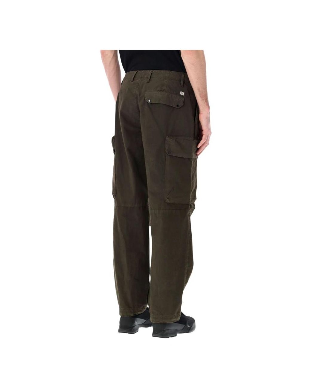 C P Company Black Straight Trousers for men