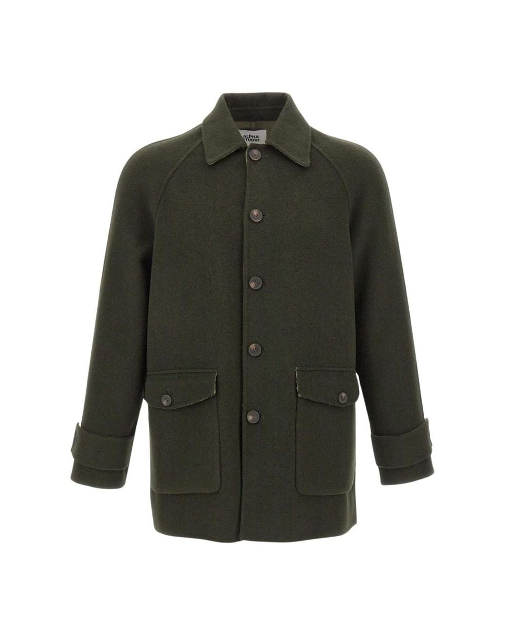 Single-Breasted Coats Alpha Studio de hombre de color Green