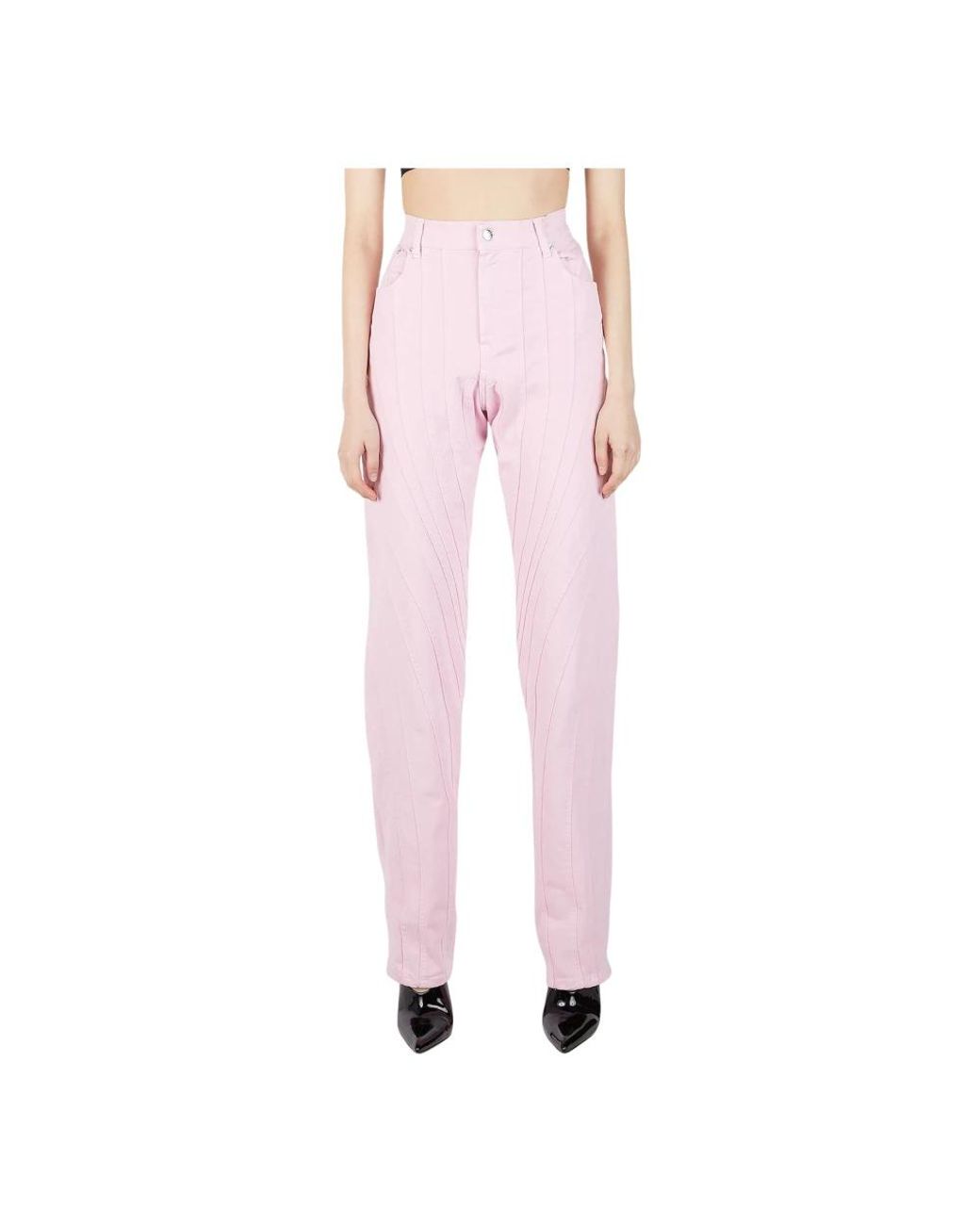 Mugler Pink Loose Fit Jeans