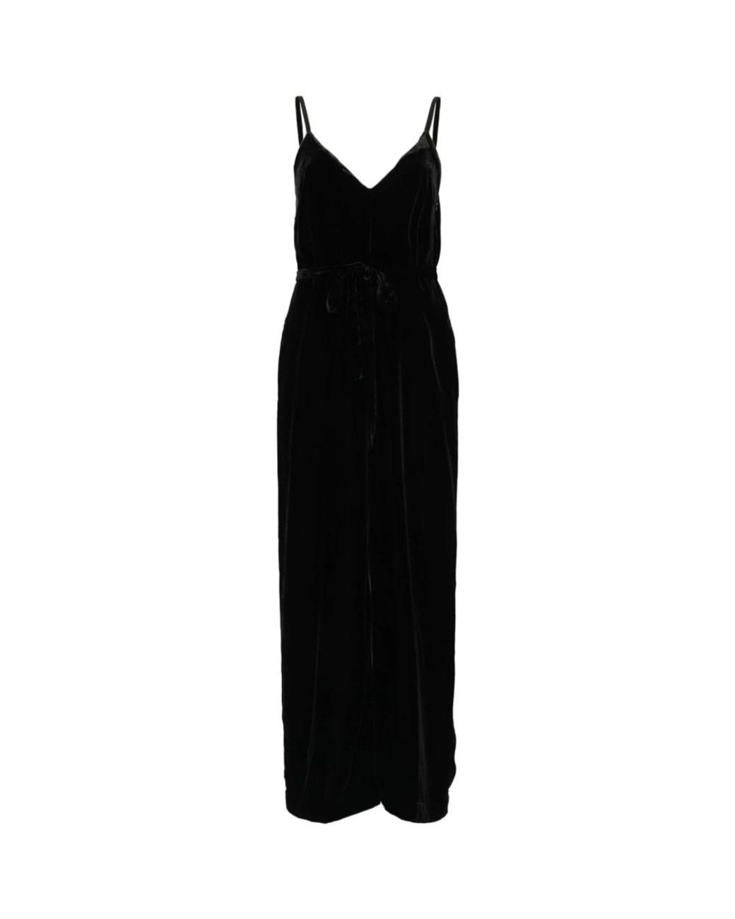 Gold Hawk Kleedjes ,Zwart ,Zwarte Fluweel Maxi Jurk Met V-Hals in het Black