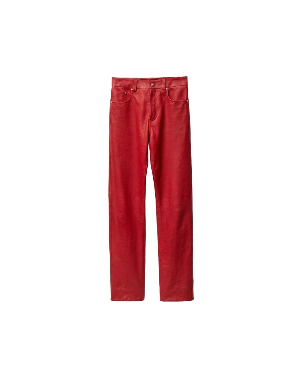Versace Red Leather Trousers