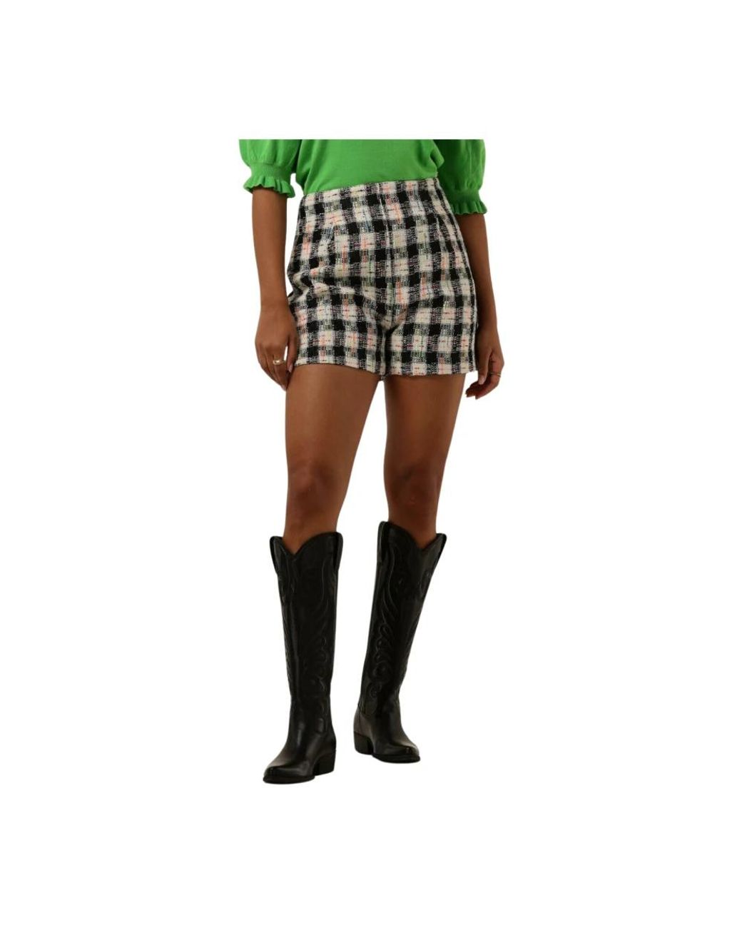 Suncoo Korte Broeken ,Zwart ,Katoen Short Pants Brieu in het Green