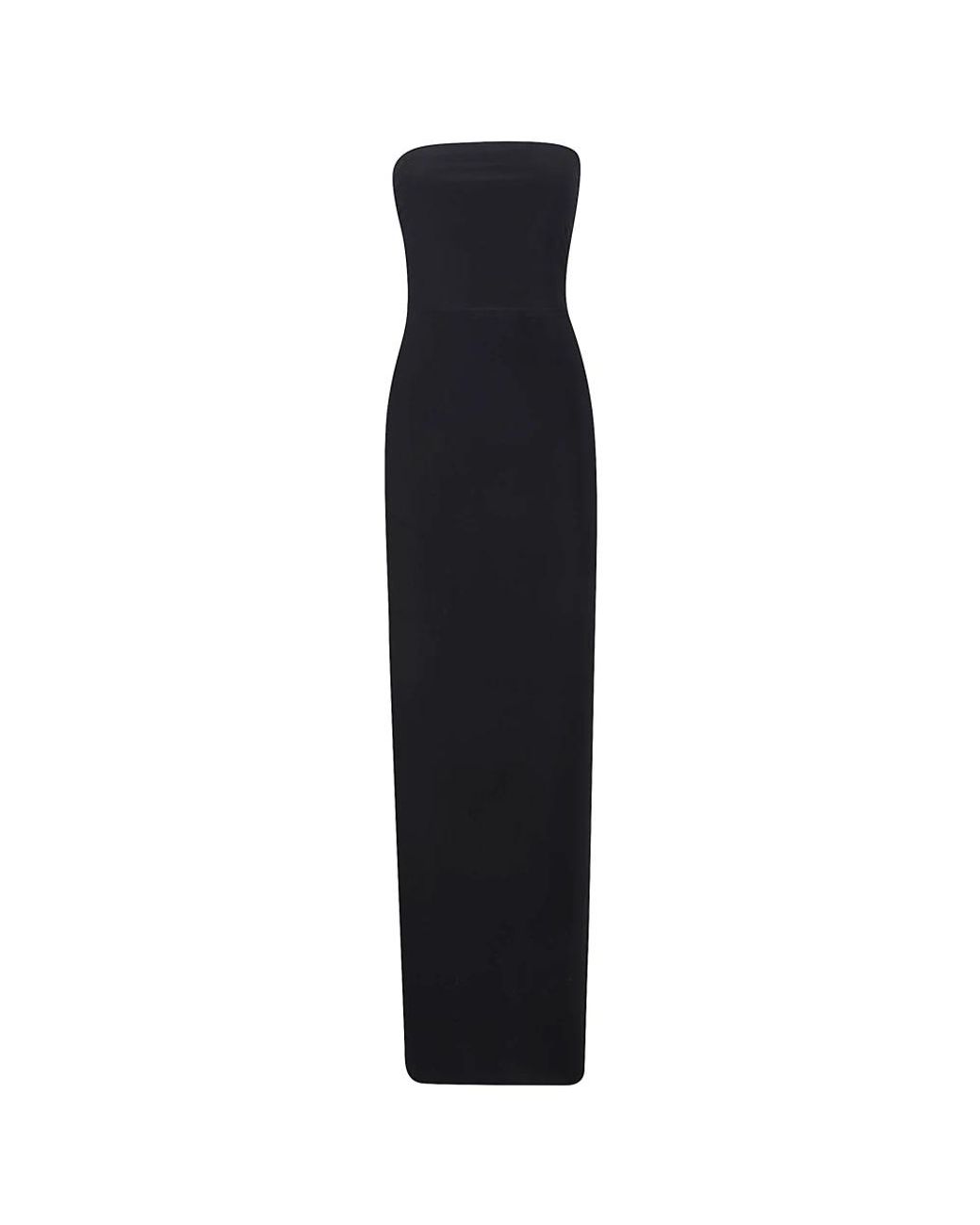 Norma Kamali Kleedjes ,Zwart ,Polyester Strapless Lange Jurk in het Black