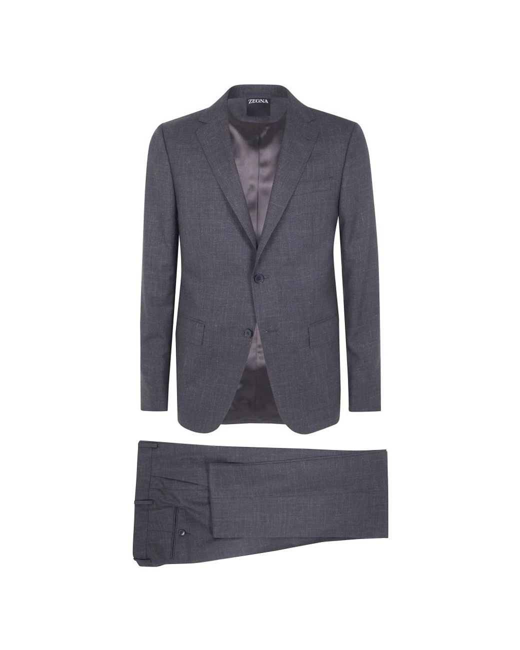 Zegna Blue Single Breasted Suits for men