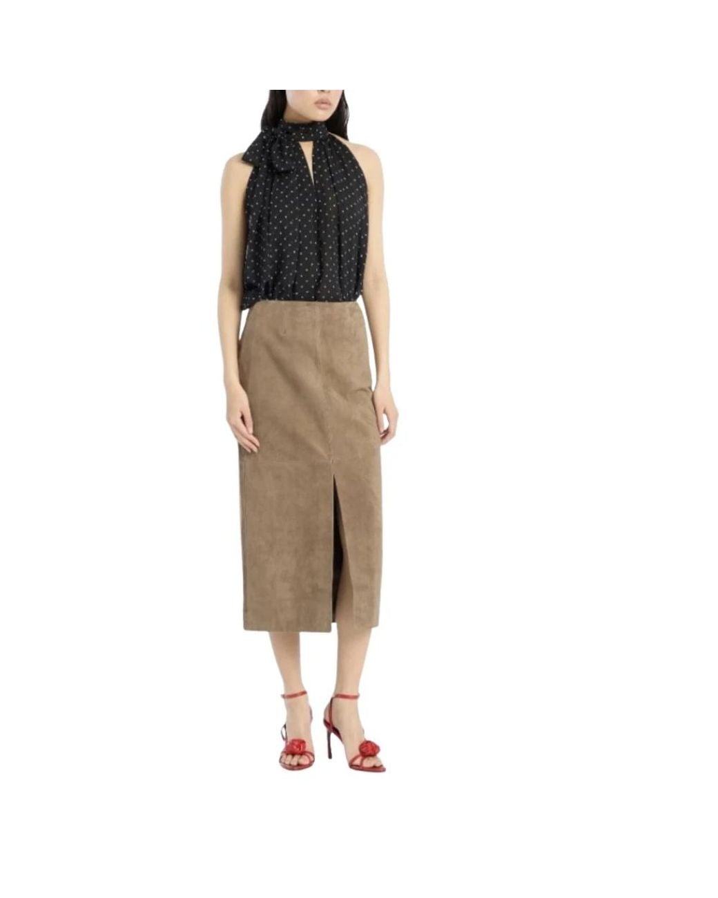 ROTATE BIRGER CHRISTENSEN Brown Midi Skirts