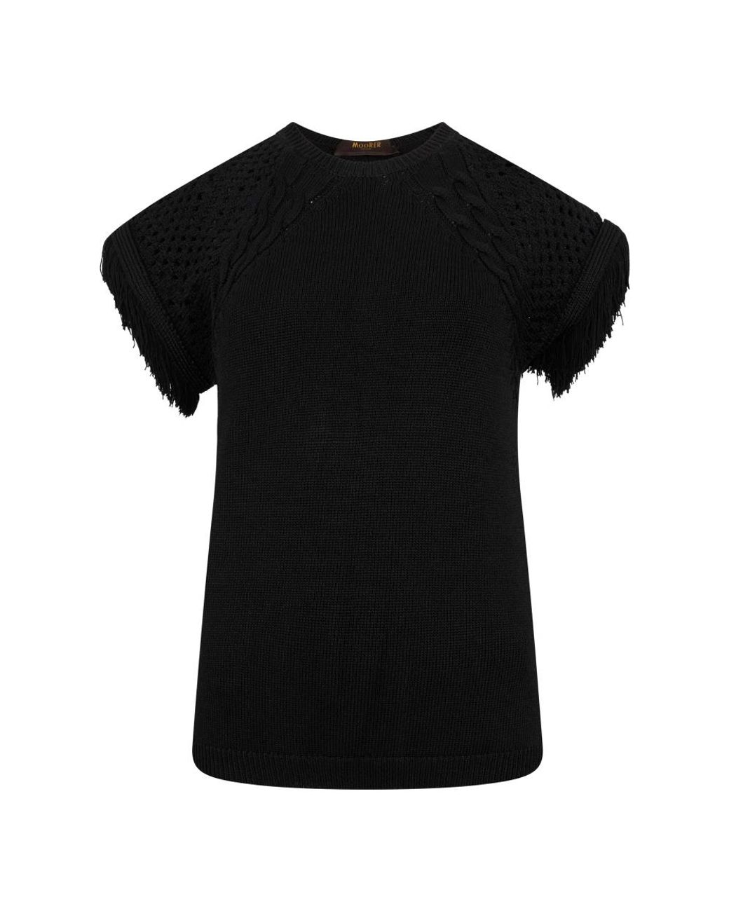 Moorer Black Round-Neck Knitwear