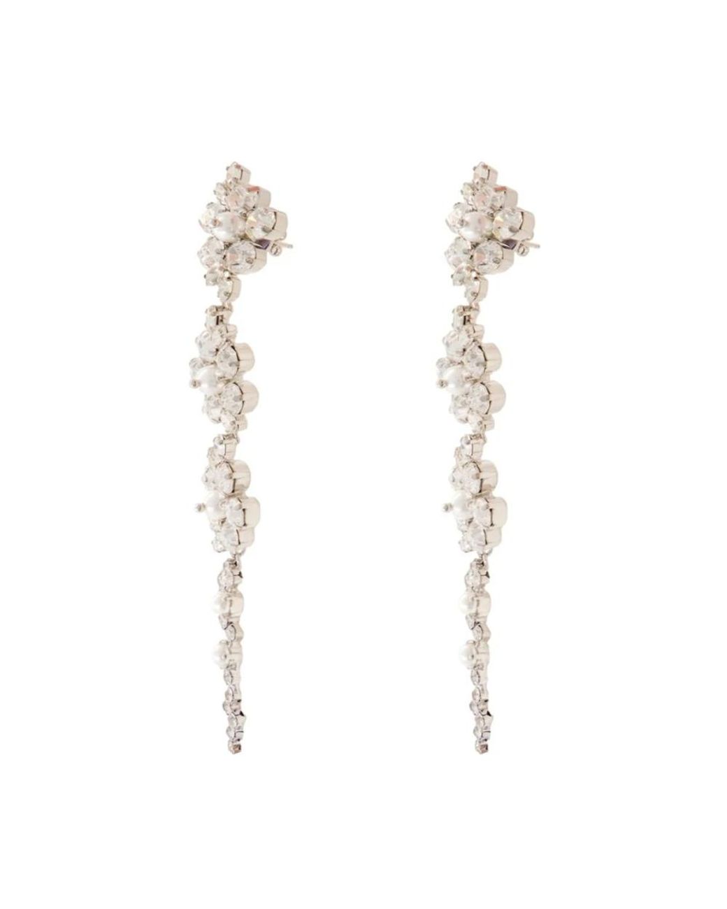 Simone Rocha White Florale Tropfenohrringe