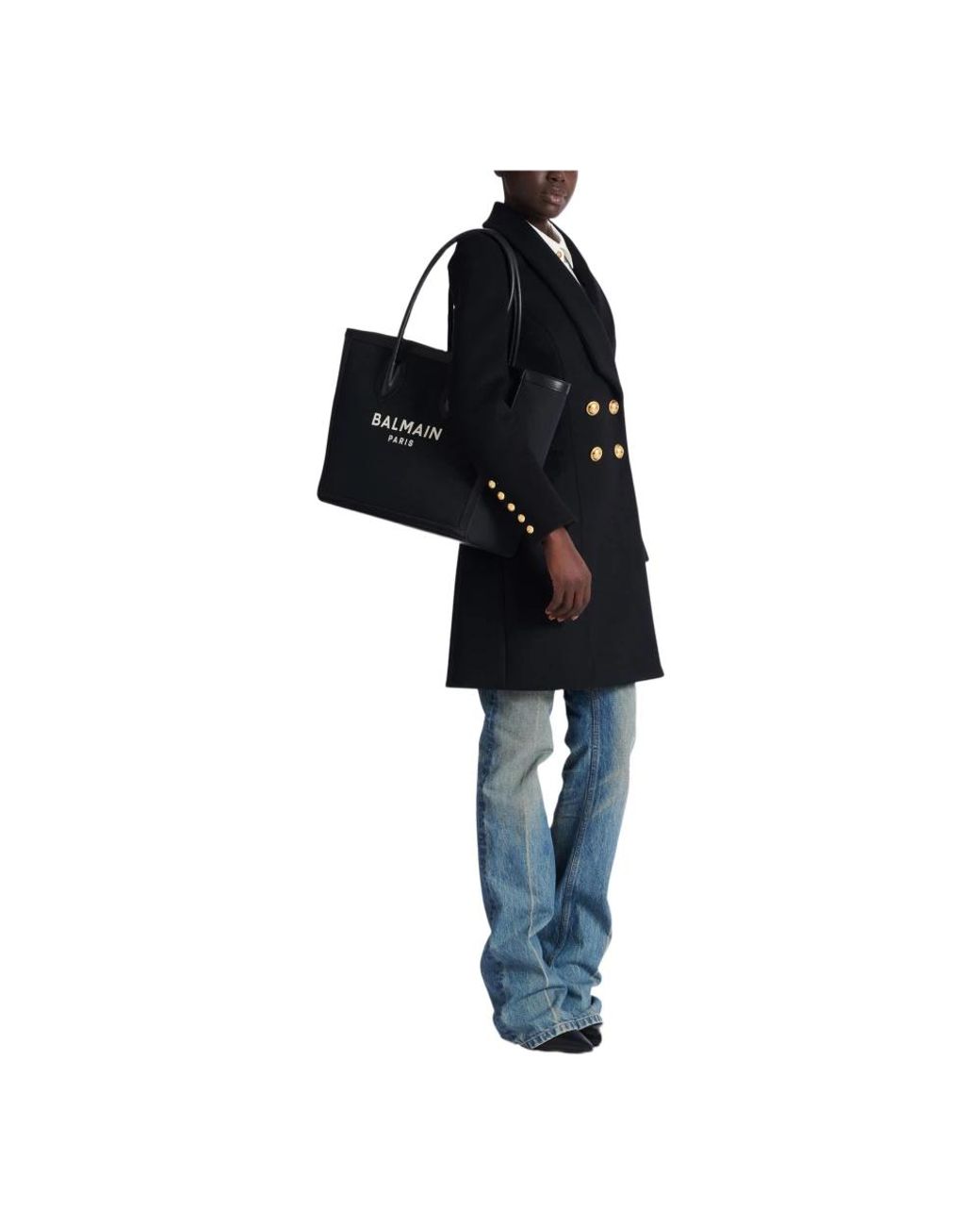 Balmain Black Tote Bags