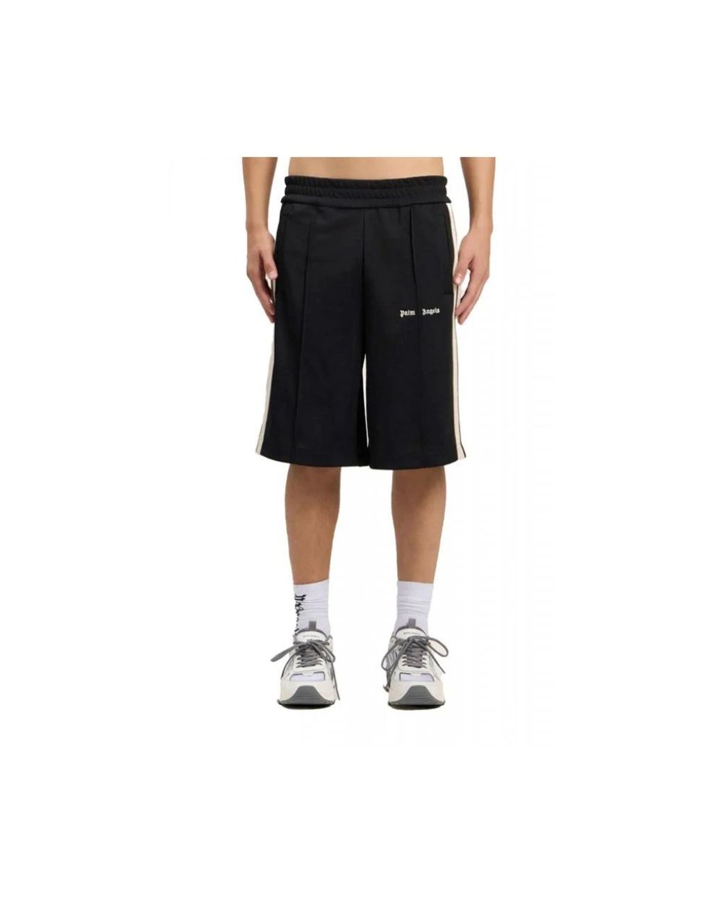 Palm Angels Black Long Shorts for men