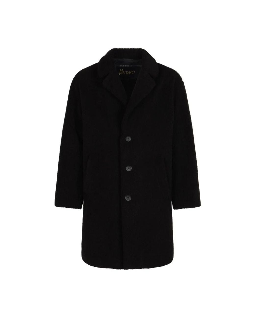 Herno Black Single-Breasted Coats for men