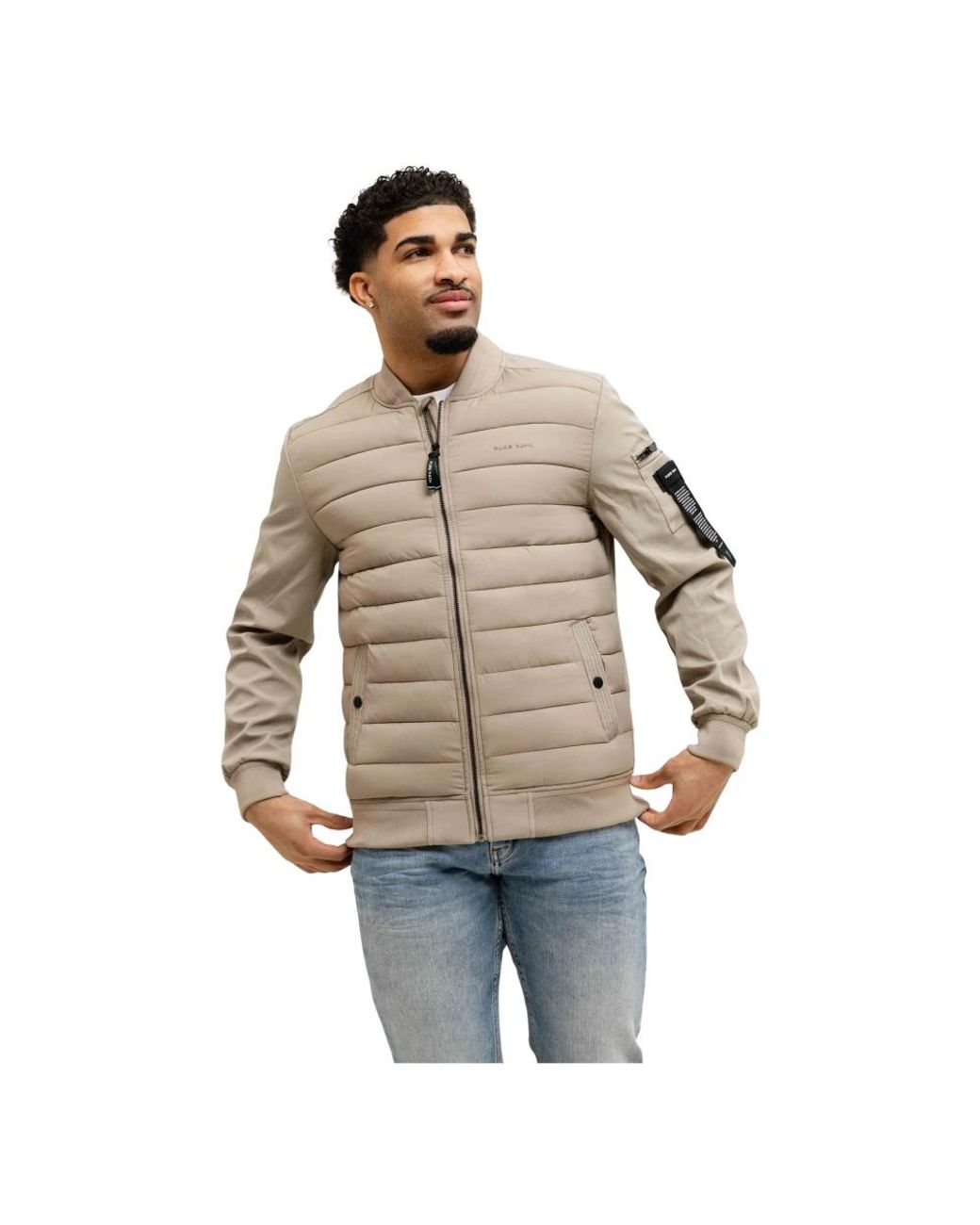 Pure Path Jassen ,Polyester Gewatteerd Soft Shell Jack in het Natural voor heren
