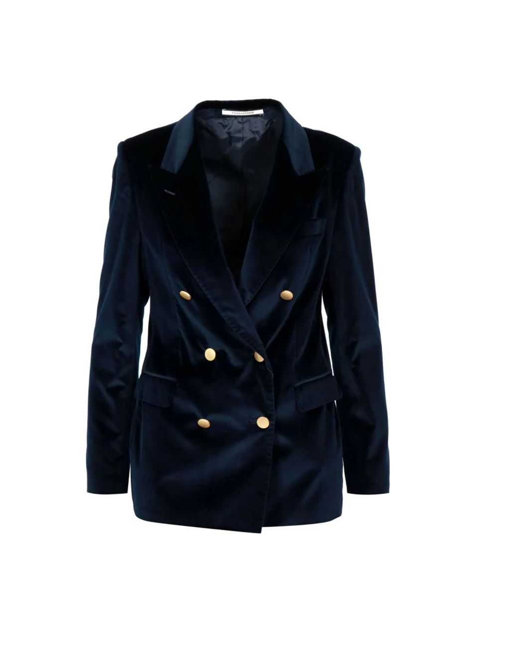 Tagliatore Jassen ,Blauw ,Leer Double-Breasted Velvet Blazer in het Blue