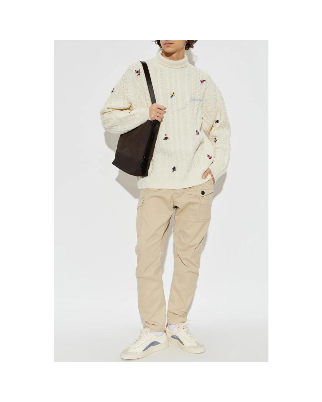 DSquared² Wollrollkragenpullover Mit Gesticktem Logo in White für Herren