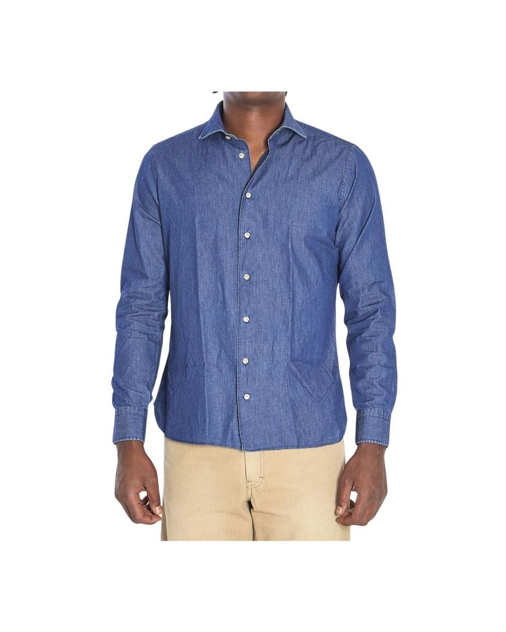 Borriello Blue Casual Shirts for men