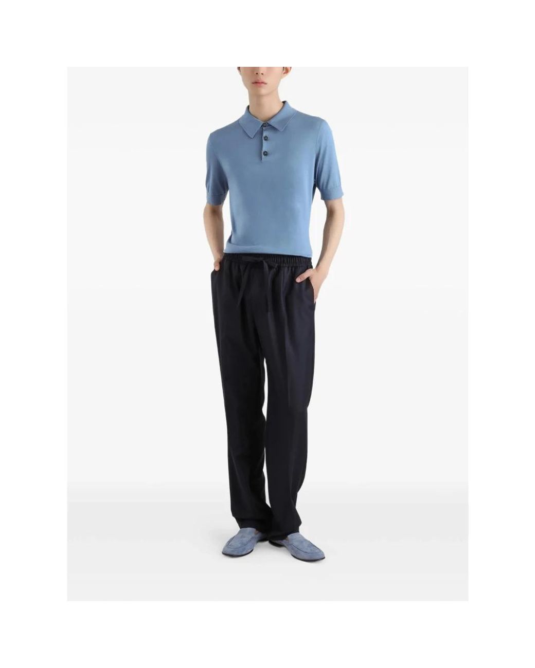 Dolce & Gabbana Blue Polo Shirts for men