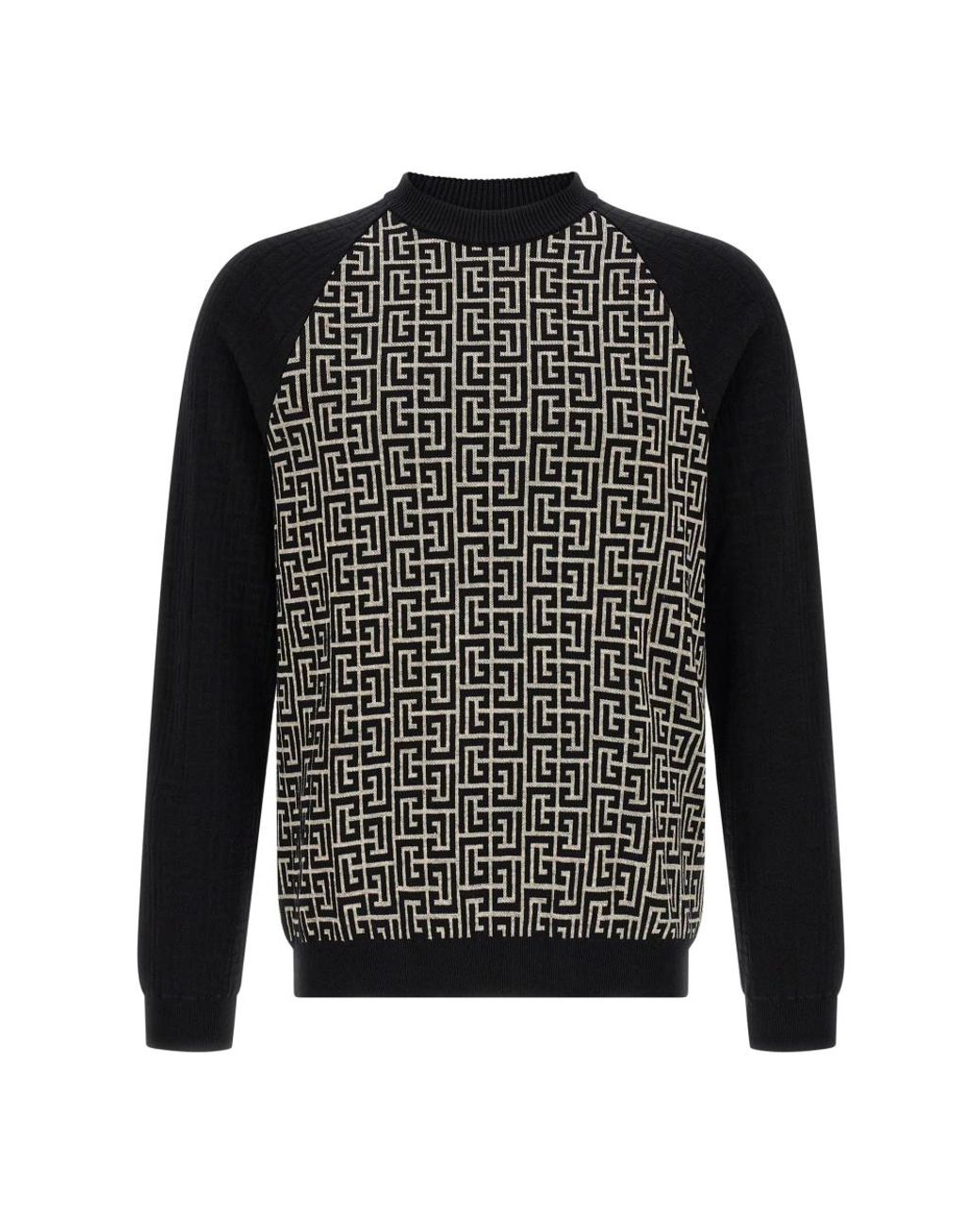 Balmain Black Round-Neck Knitwear for men