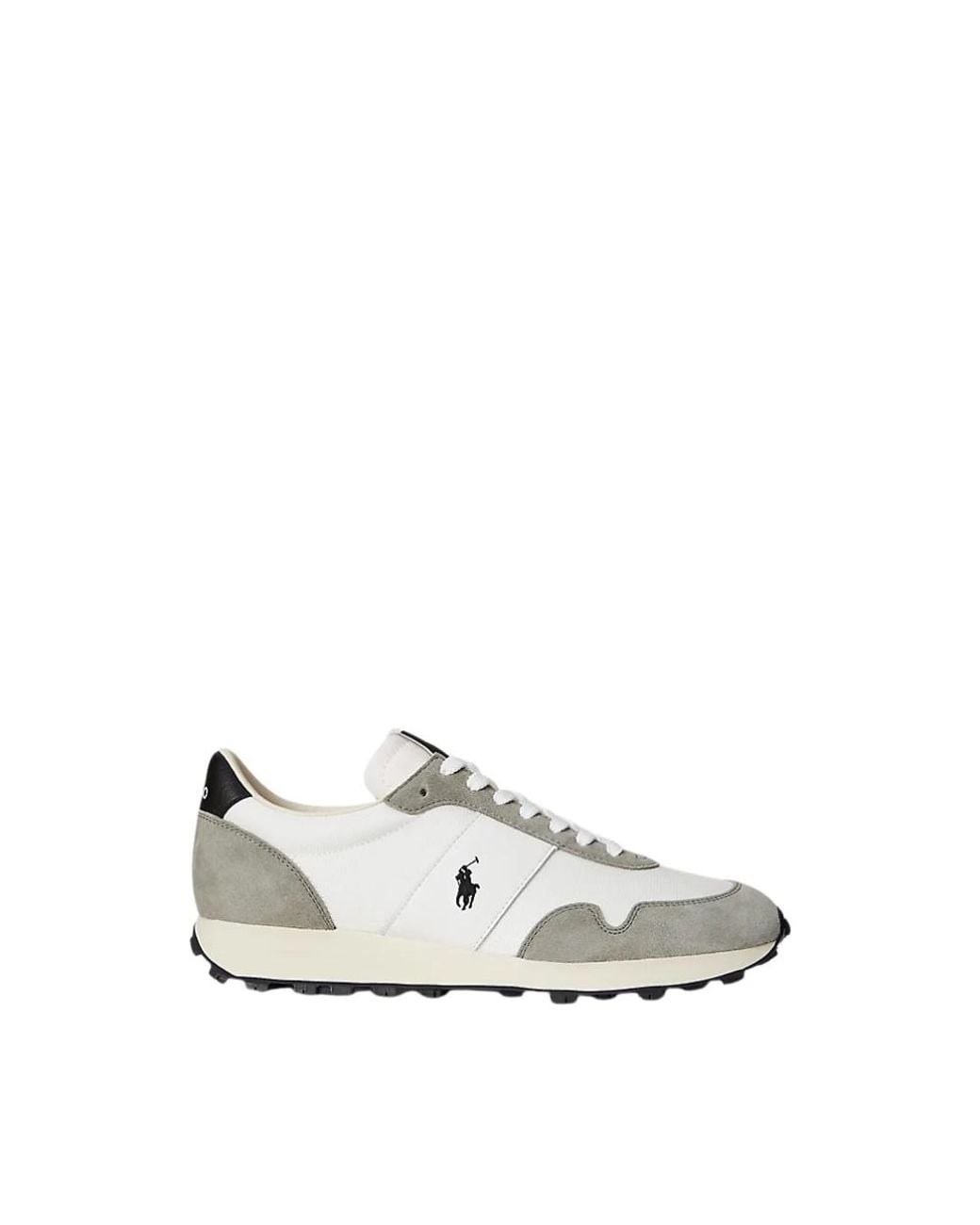 Polo Ralph Lauren White Prl Trail 125 Suede Mesh Sneakers for men
