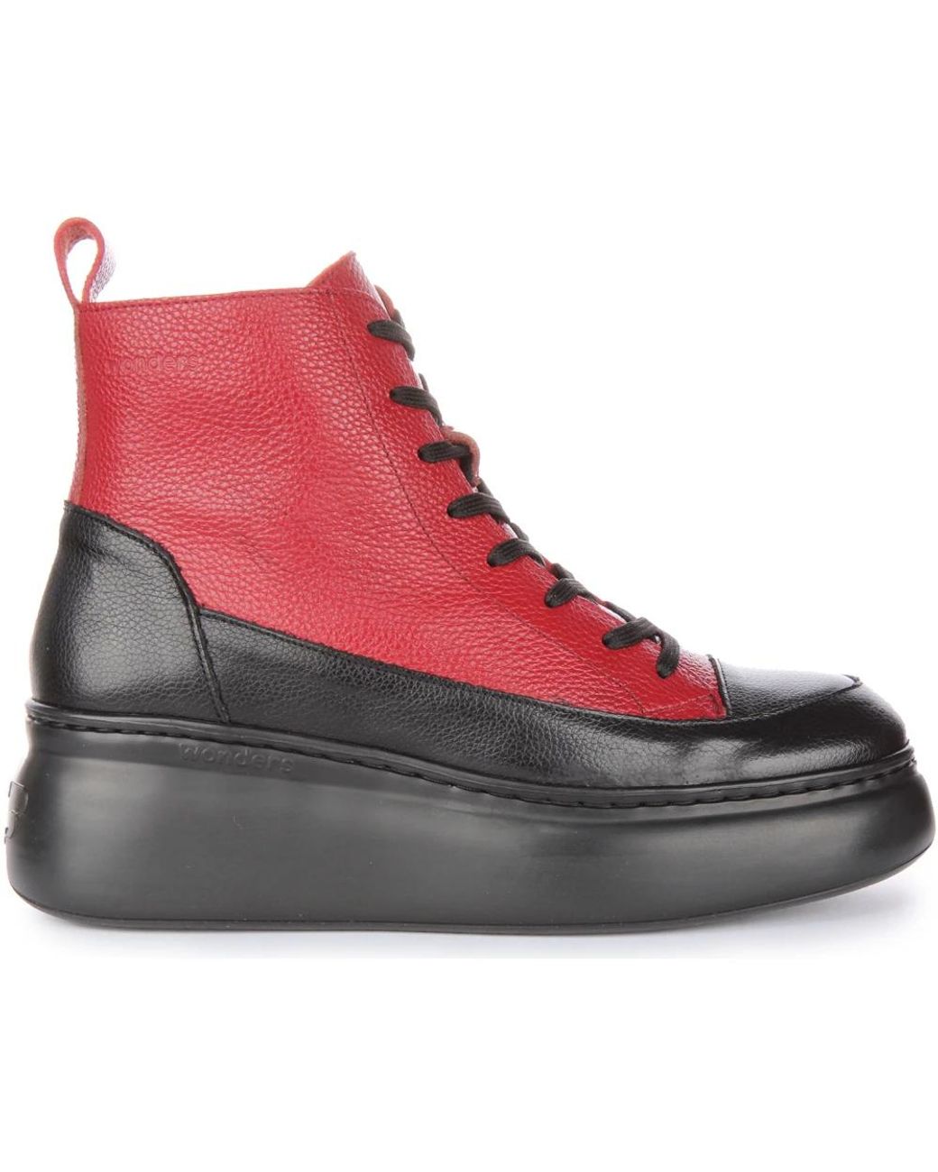 Wonders Red Lace-Up Boots