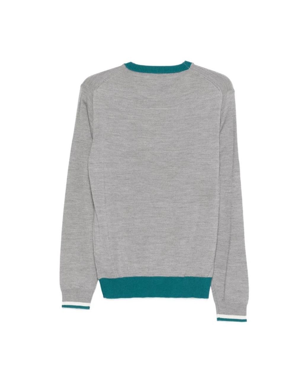 Manuel Ritz Gray Round-Neck Knitwear for men