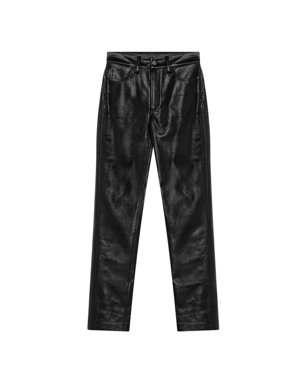 Anine Bing Black Leather Trousers